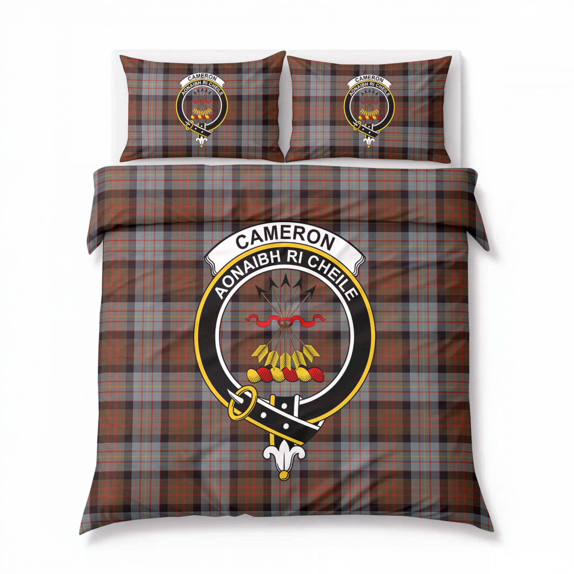 Cameron of Erracht Weathered Tartan Crest Bedding Set