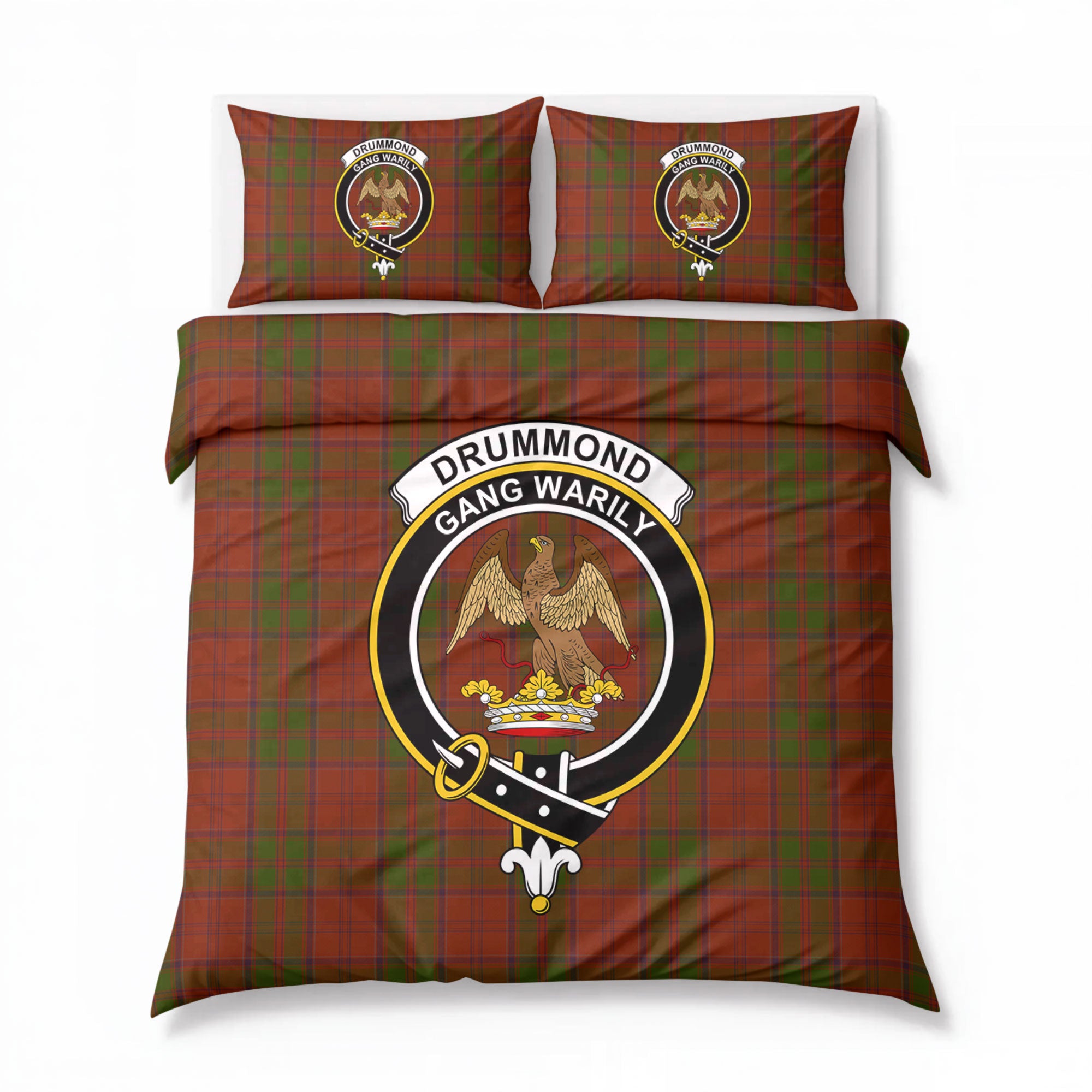 Drummond Clan Tartan Crest Bedding Set