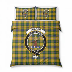 Fraser (of Lovat) Yellow Tartan Crest Bedding Set