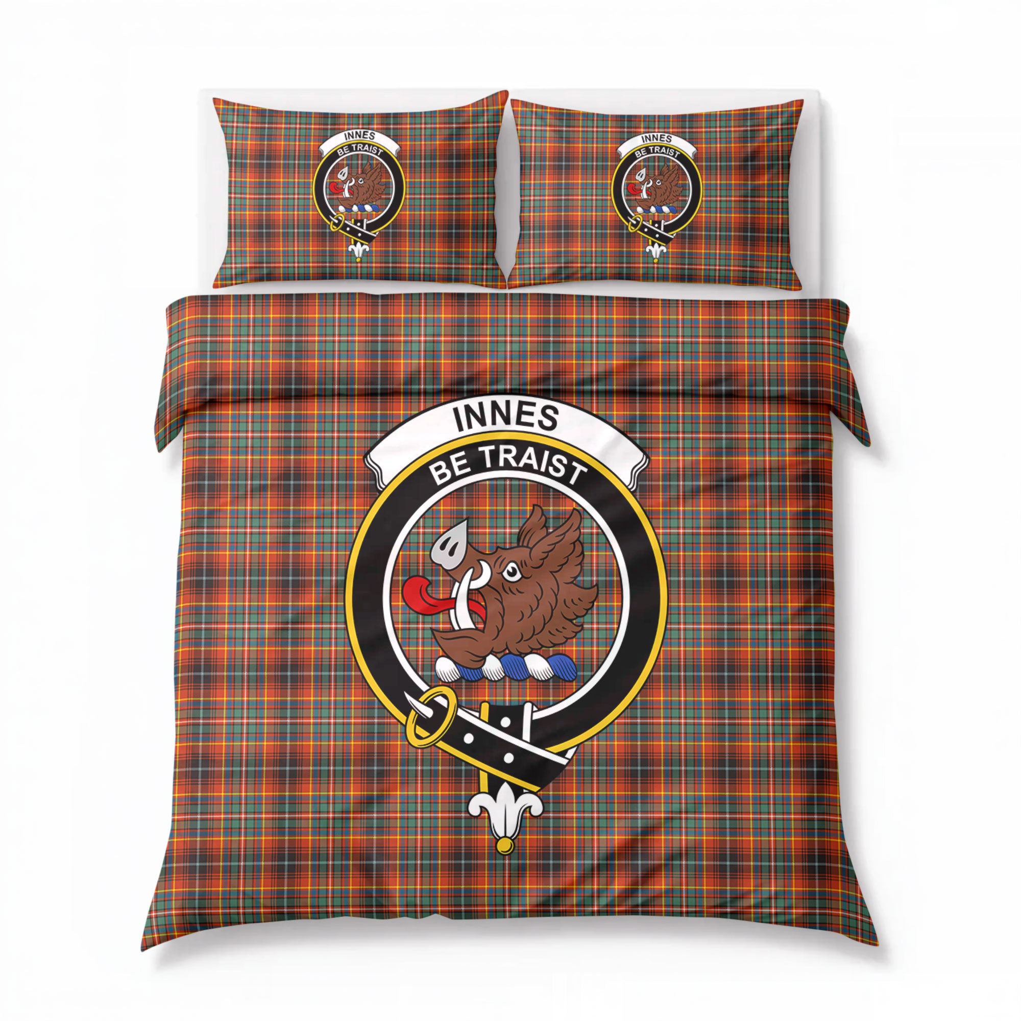 Innes Ancient Tartan Crest Bedding Set