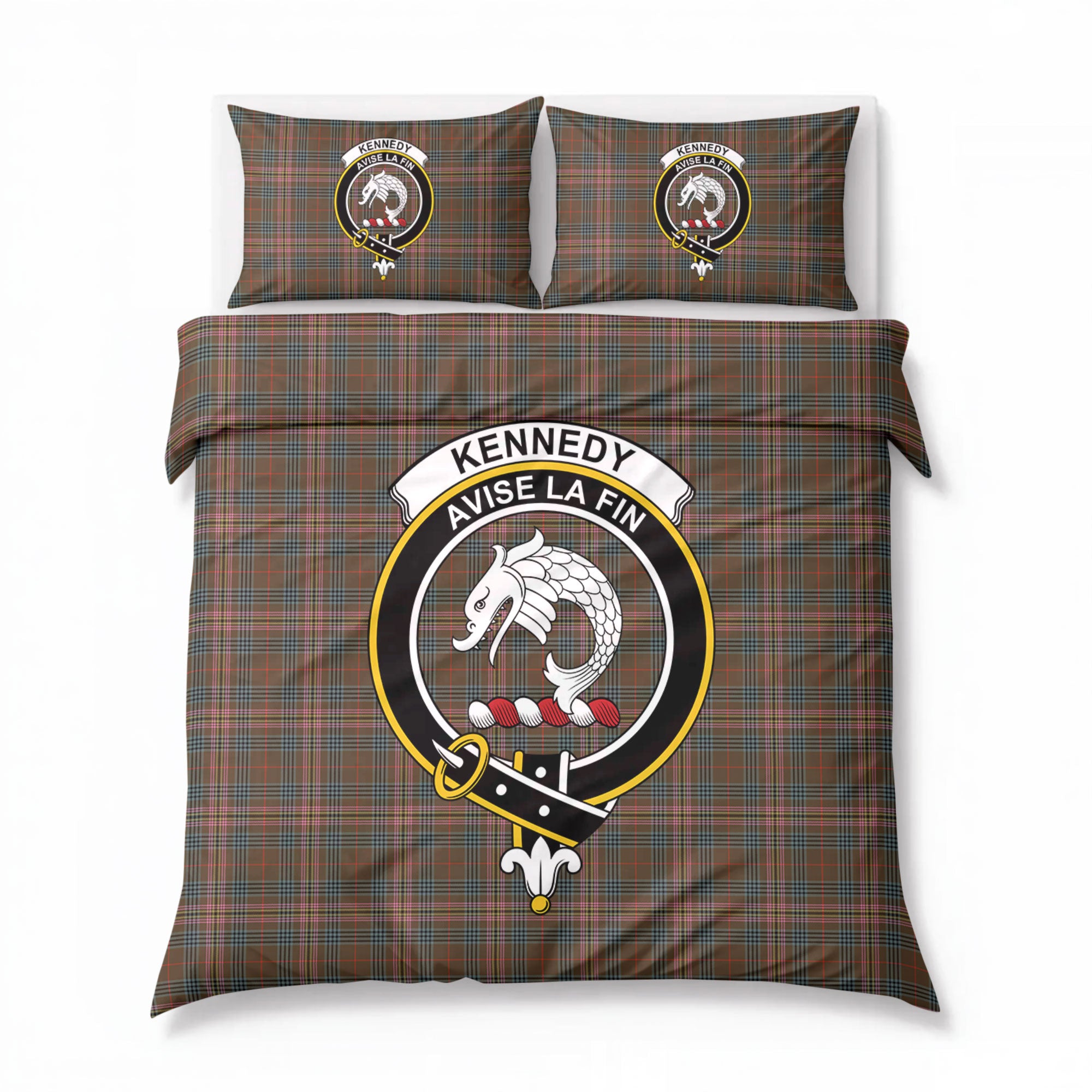 Kennedy Weathered Tartan Crest Bedding Set
