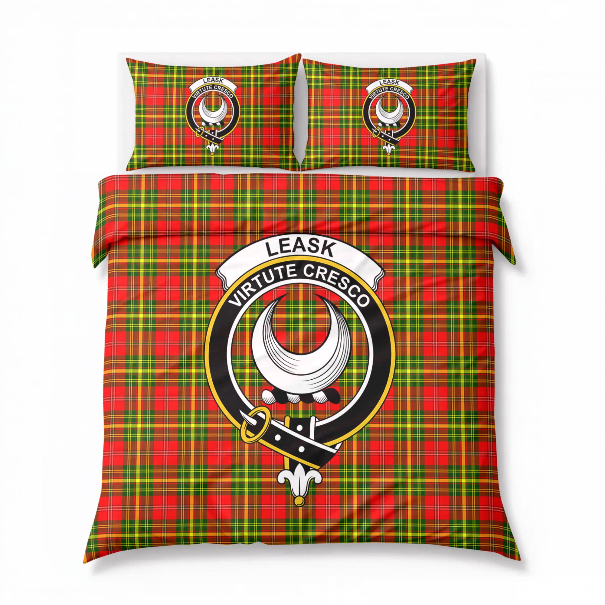 Leask Tartan Crest Bedding Set