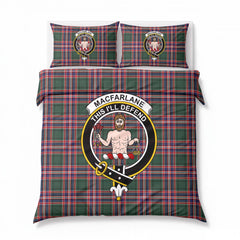 MacFarlane Hunting Modern Tartan Crest Bedding Set