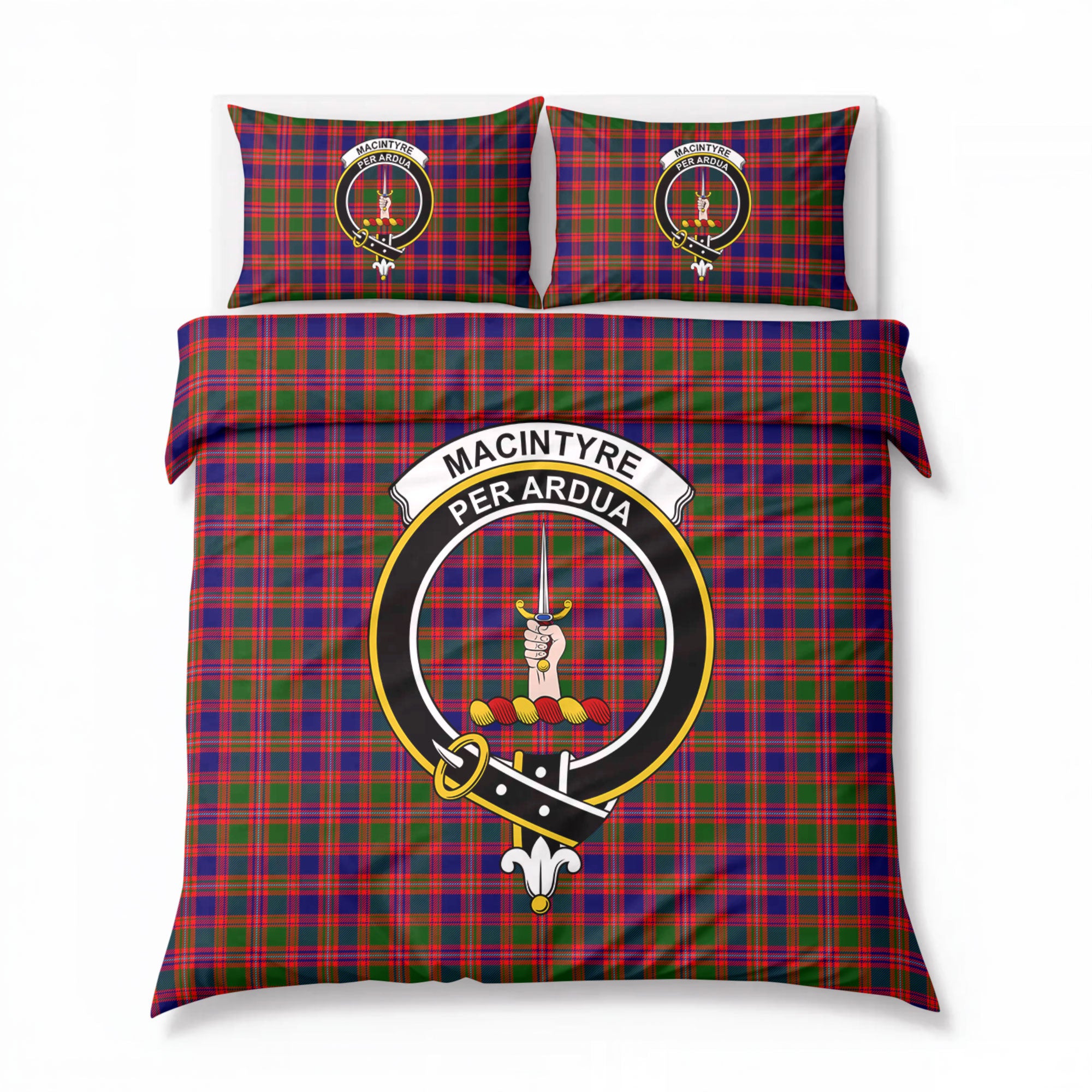 MacIntyre Modern Tartan Crest Bedding Set