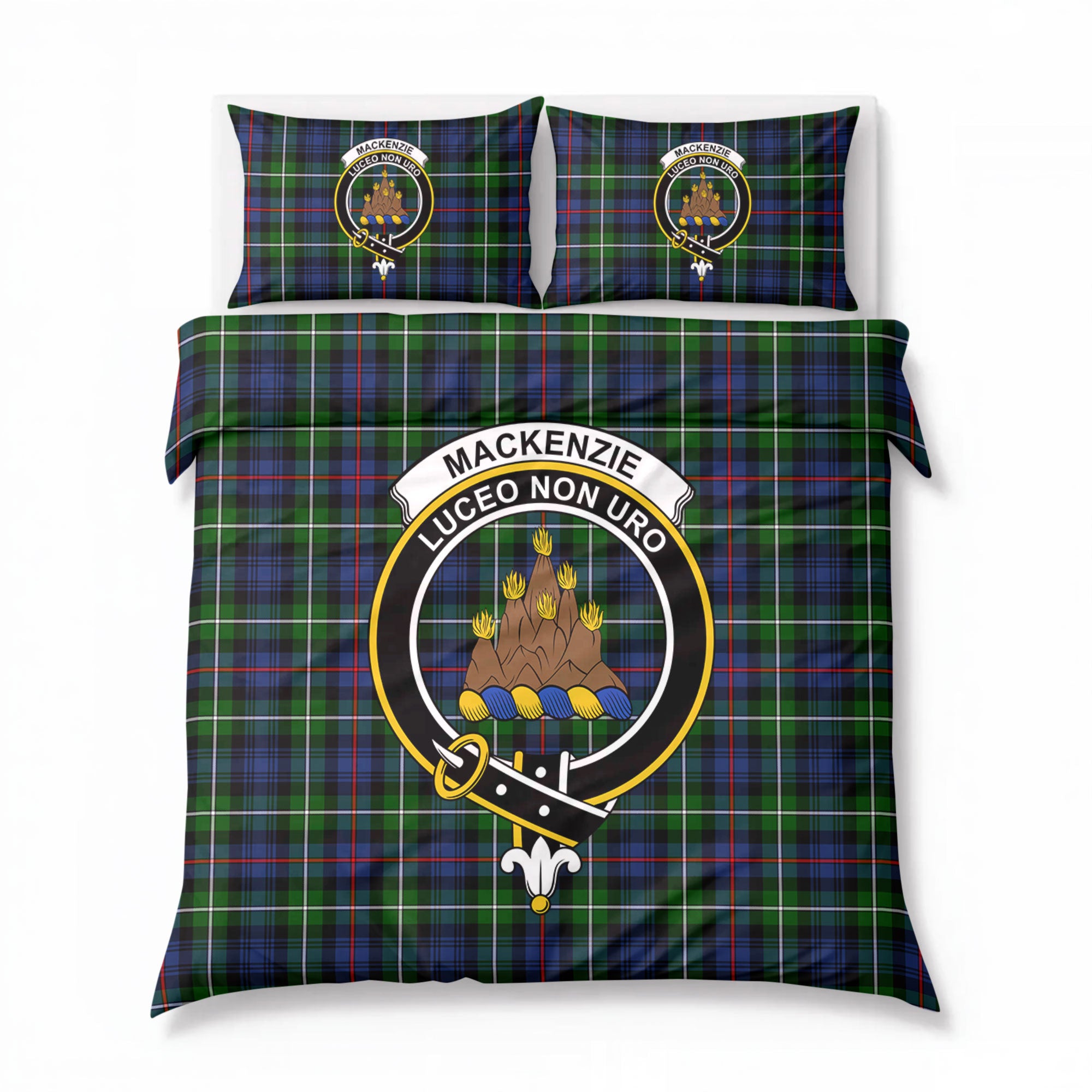 MacKenzie Modern Tartan Crest Bedding Set