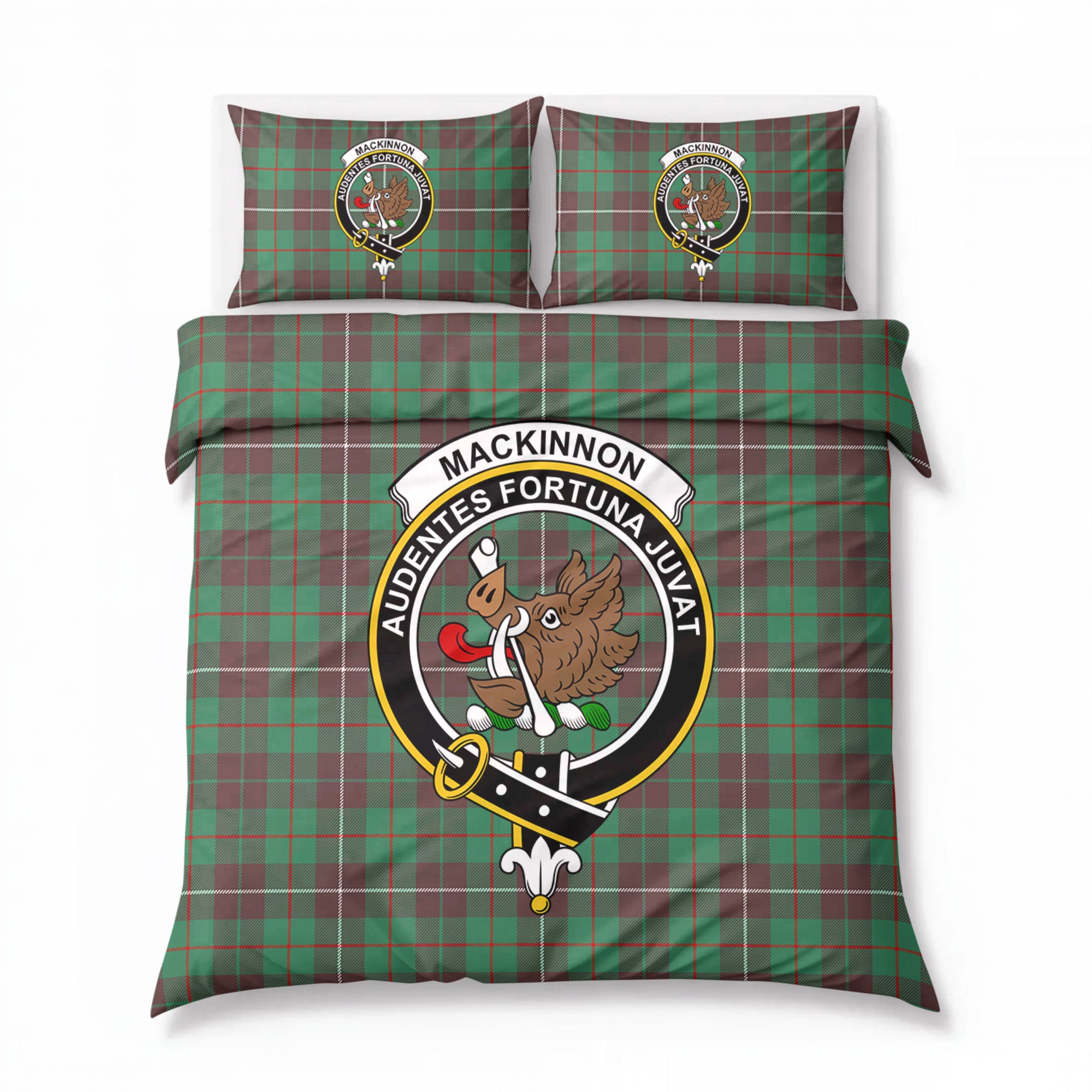 MacKinnon Hunting Ancient Tartan Crest Bedding Set