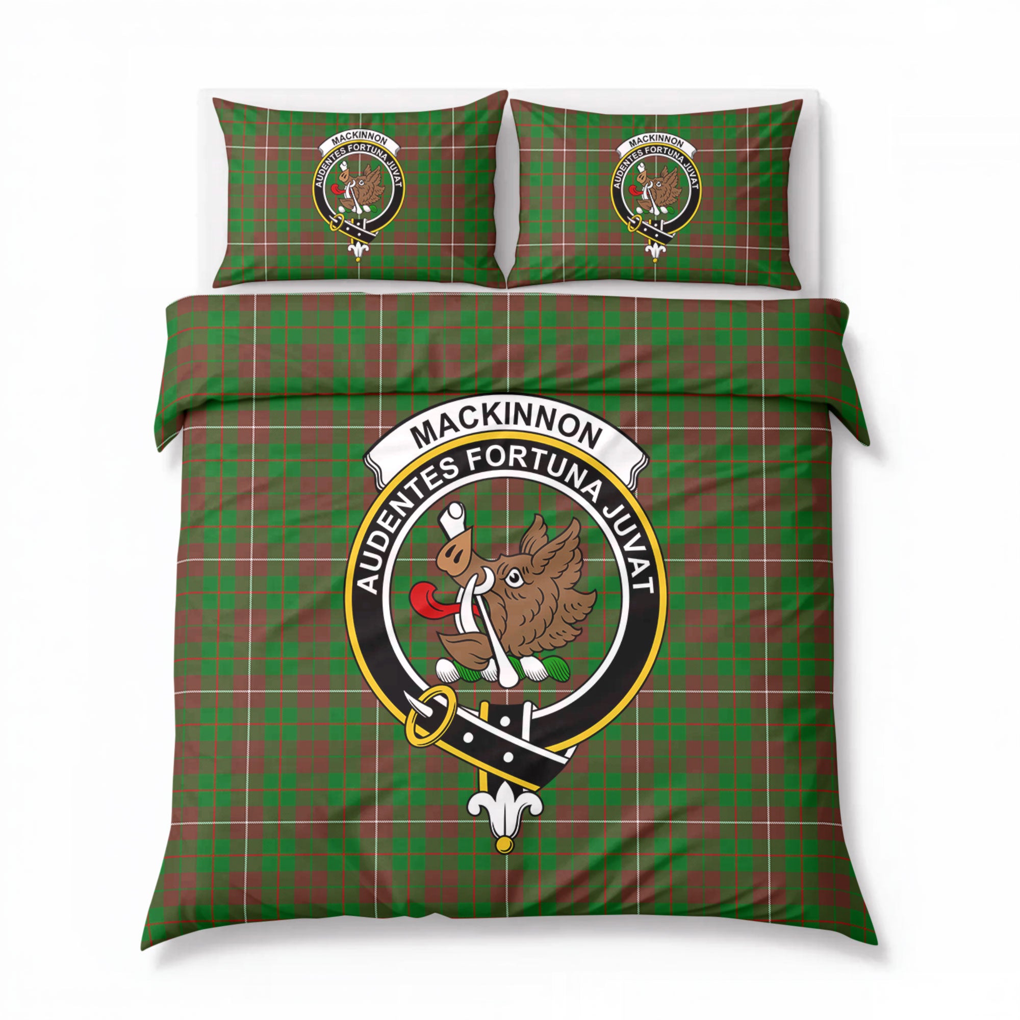MacKinnon Hunting Modern Tartan Crest Bedding Set