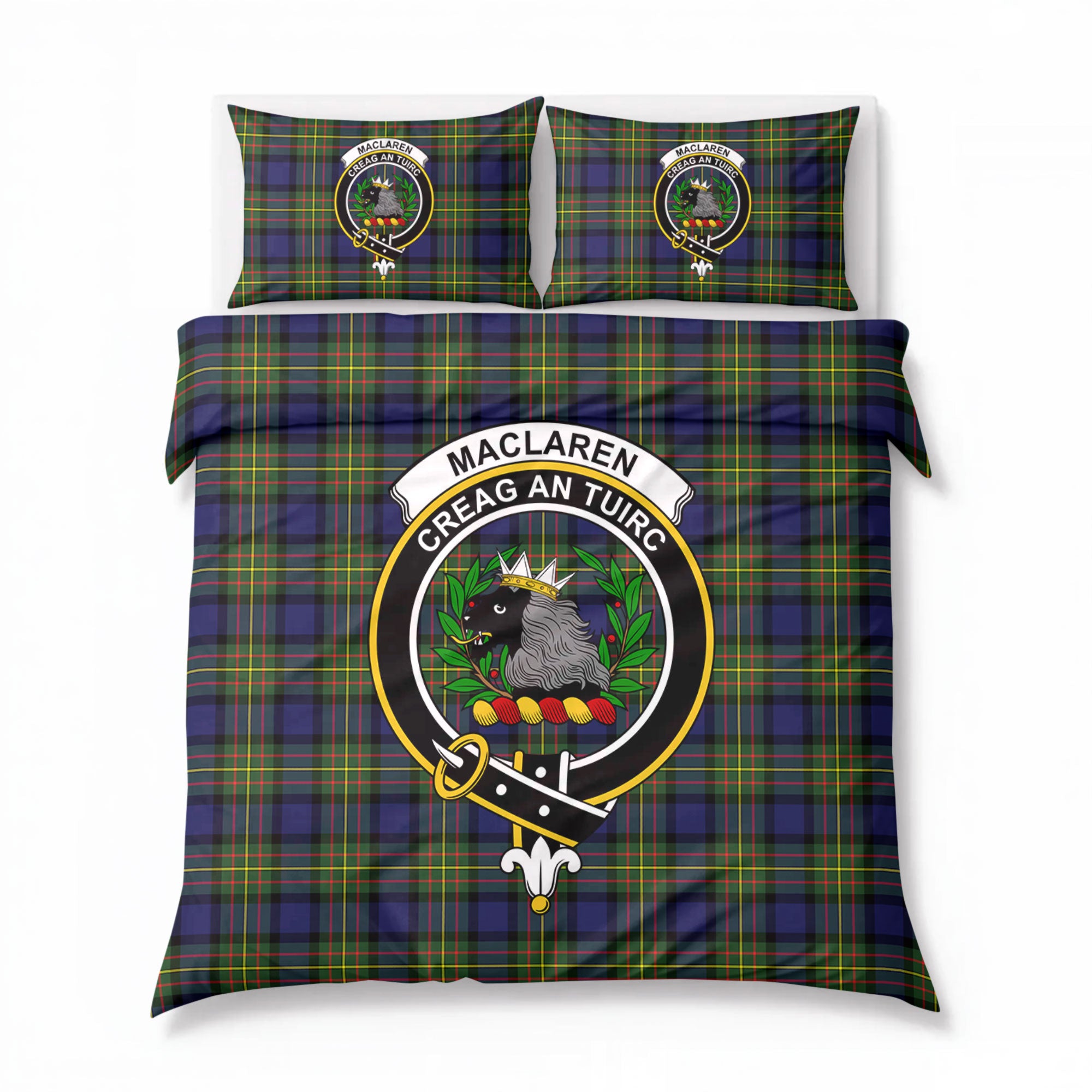 MacLaren Modern Tartan Crest Bedding Set
