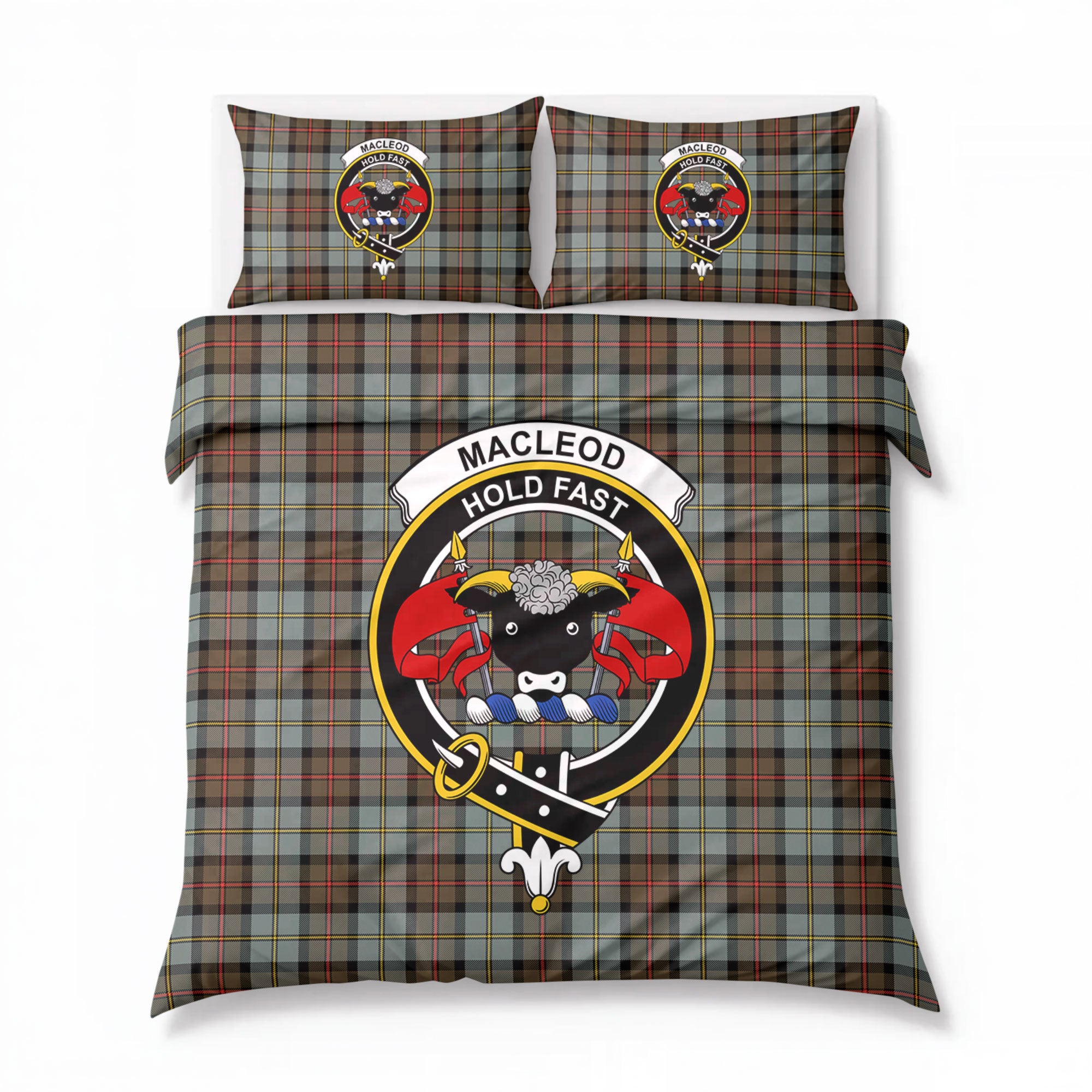 MacLeod of Harris Weathered Tartan Crest Bedding Set