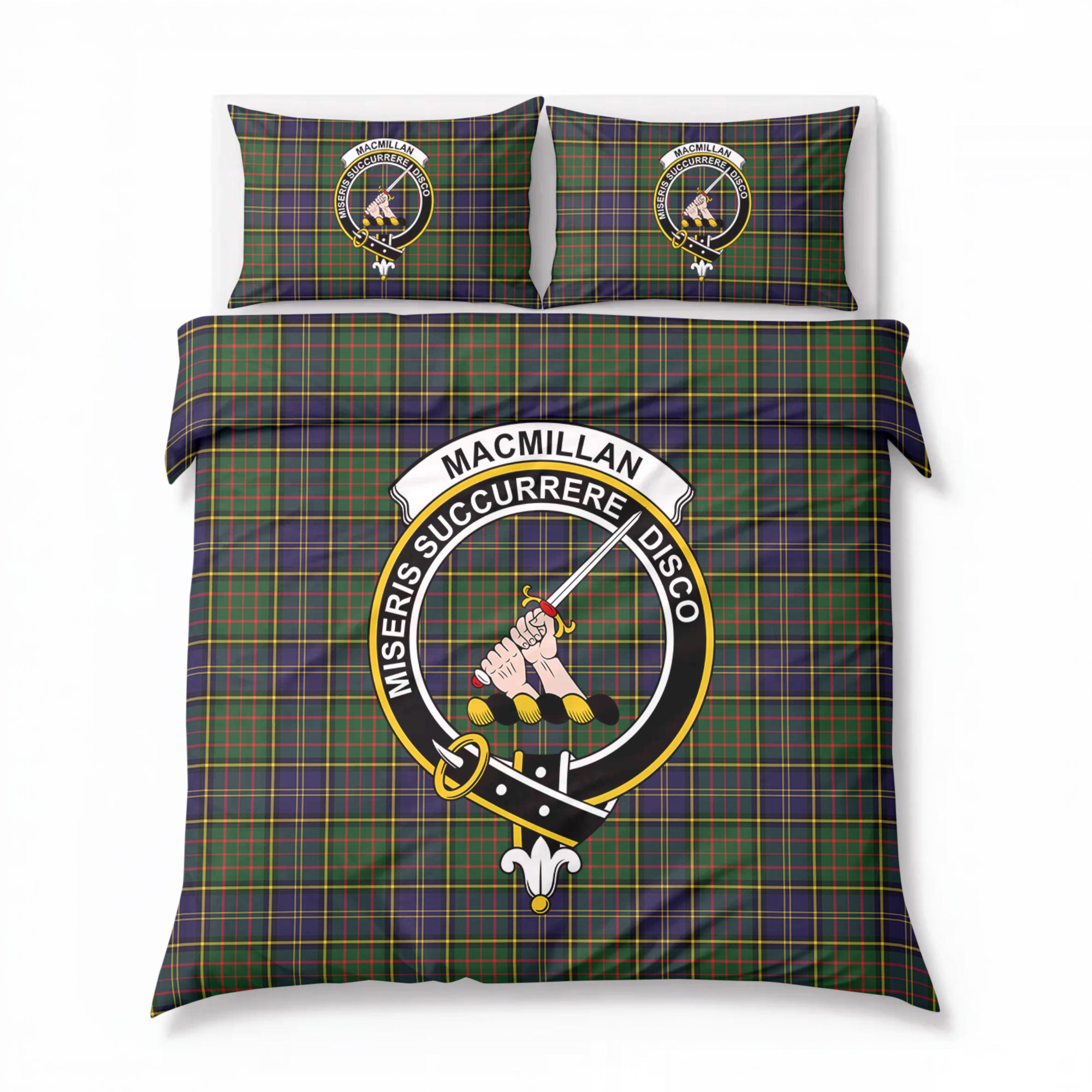 MacMillan Hunting Modern Tartan Crest Bedding Set