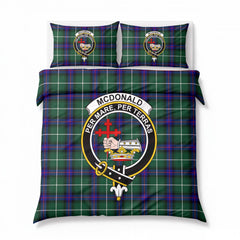McDonald of the Isles Hunting Modern Tartan Crest Bedding Set