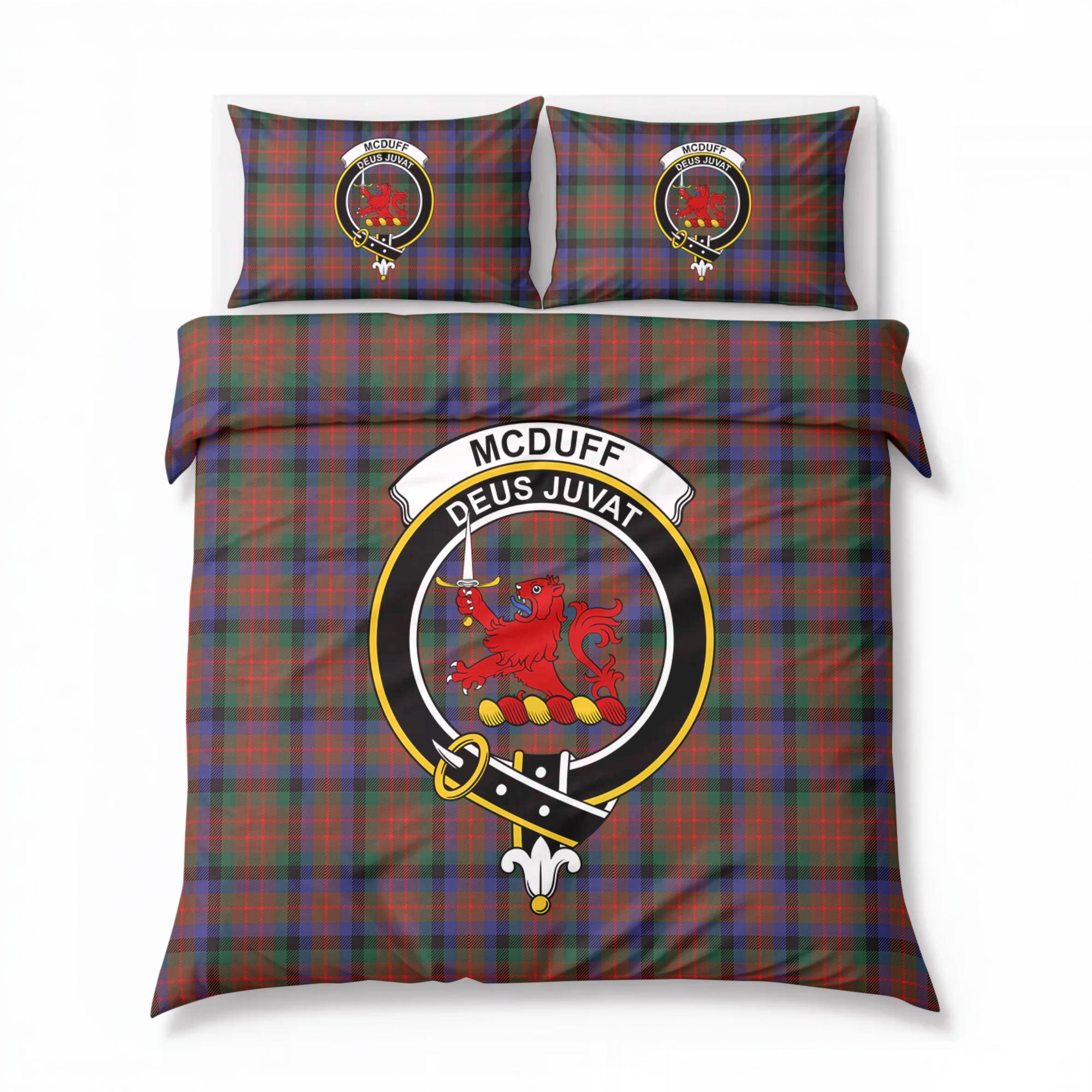 McDuff Hunting Modern Tartan Crest Bedding Set