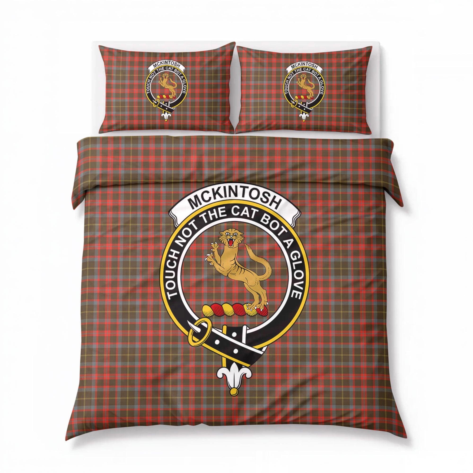 McKintosh Hunting Weathered Tartan Crest Bedding Set