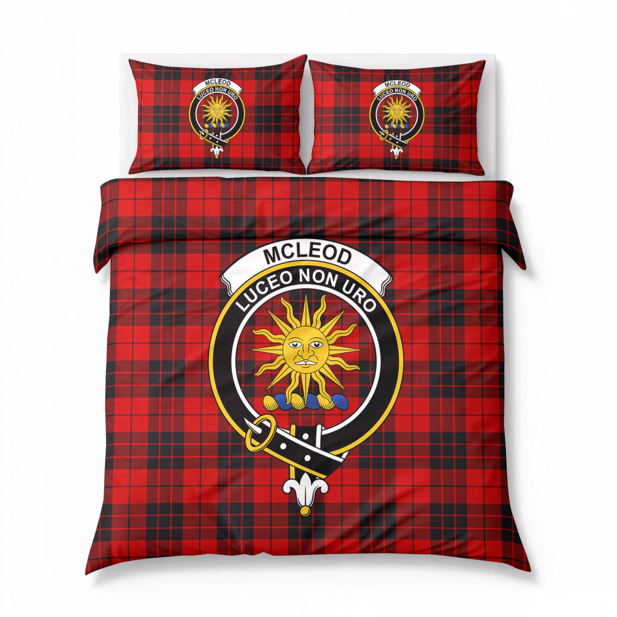 McLeod of Raasay Tartan Crest Bedding Set