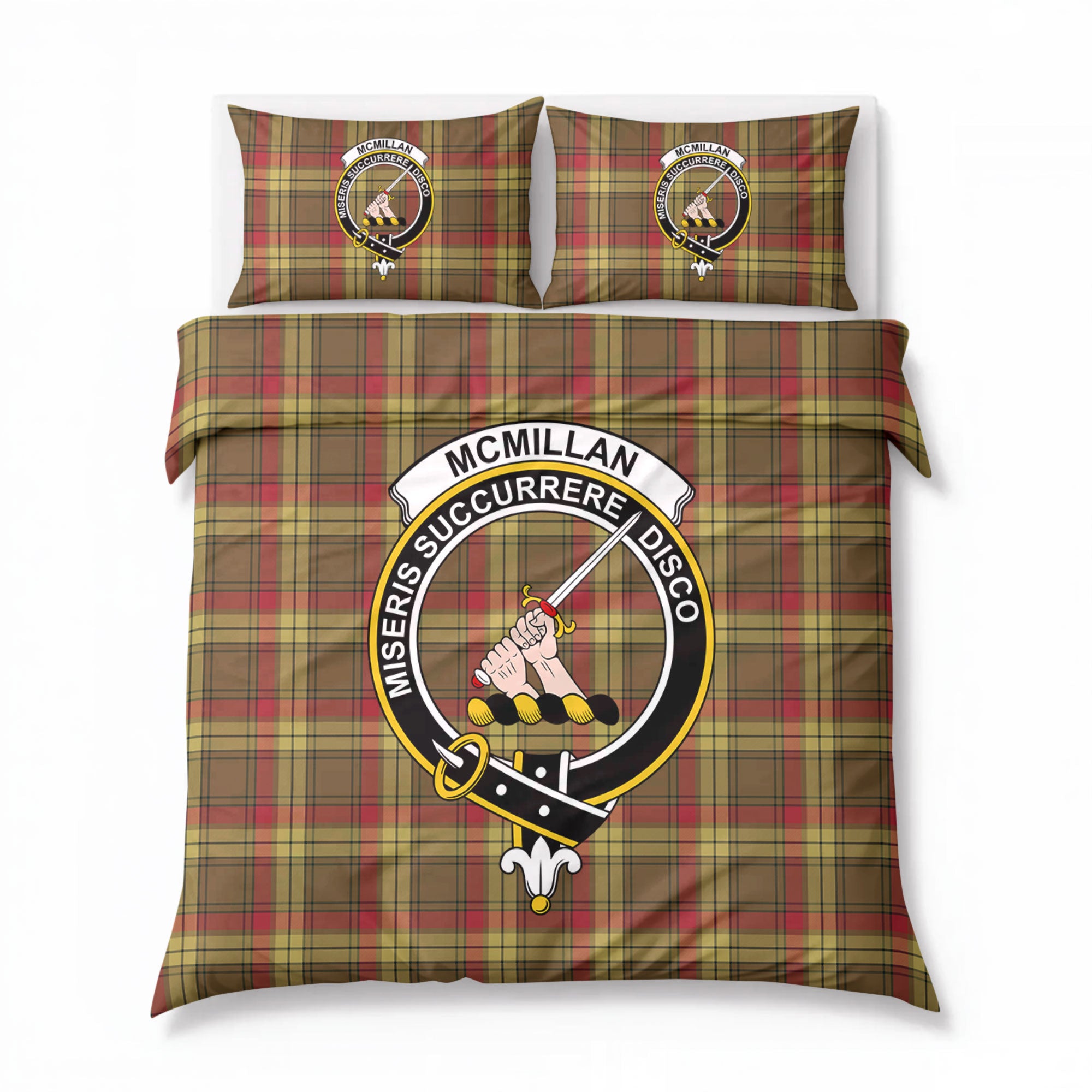 McMillan Old Weathered Tartan Crest Bedding Set