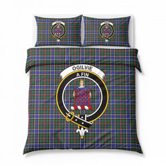 Ogilvie Hunting Modern Tartan Crest Bedding Set