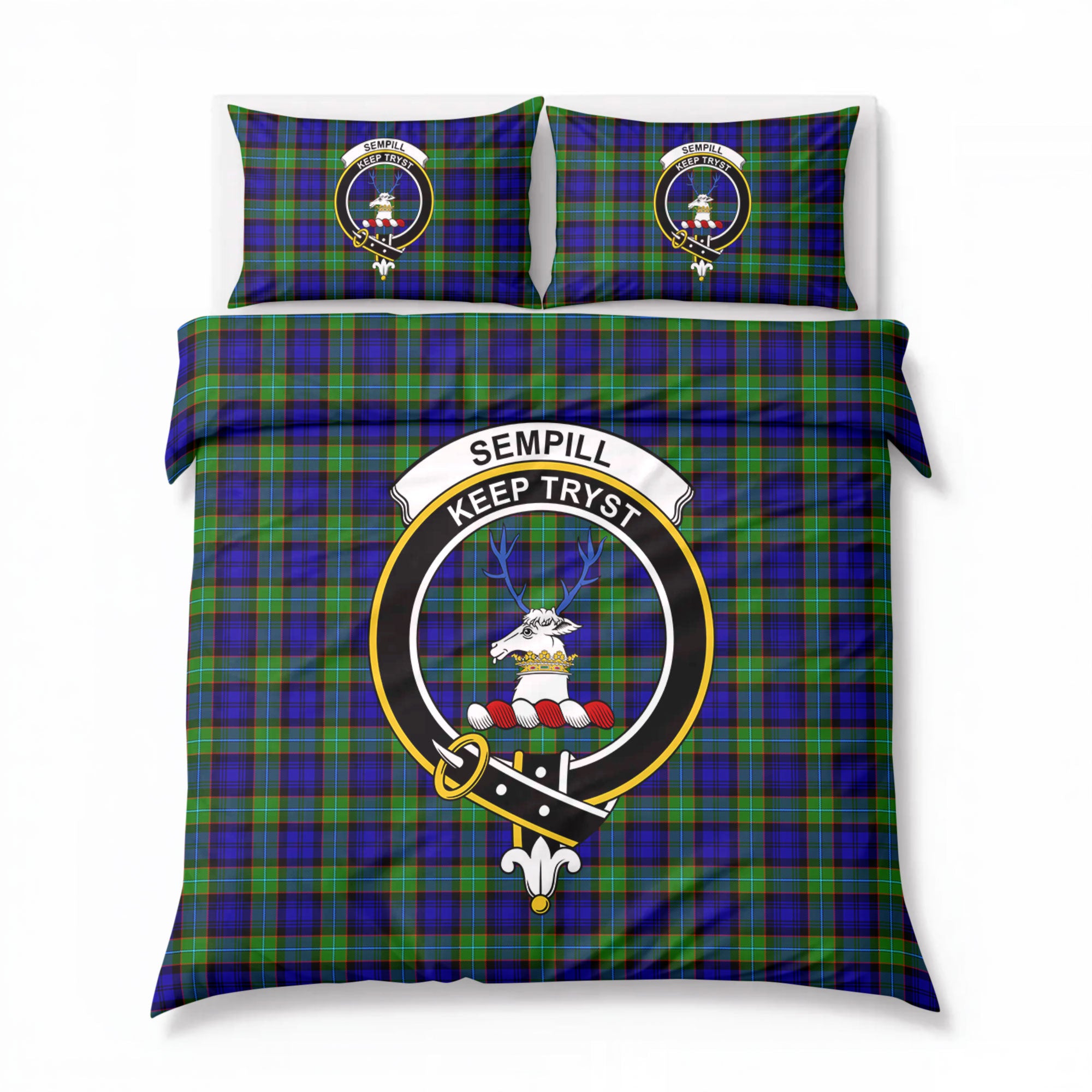 Sempill Modern Tartan Crest Bedding Set