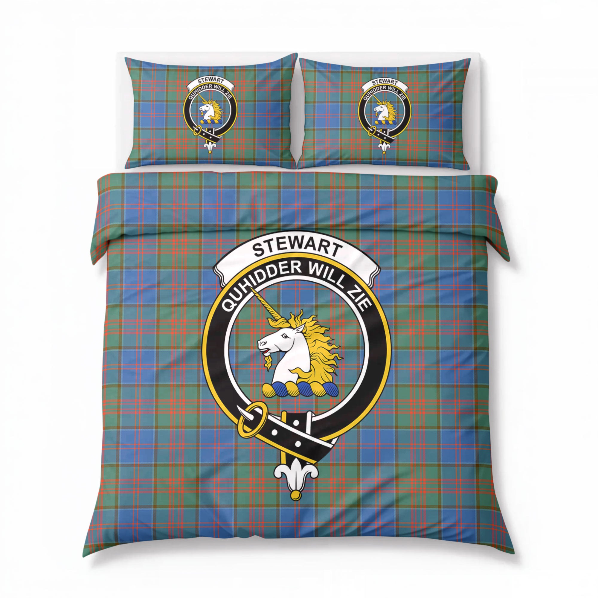 Stewart of Appin Hunting Ancient Tartan Crest Bedding Set