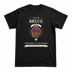 Bruce Modern Tartan Crest Mischief and Mayhem T-shirt