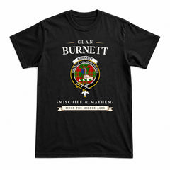 Burnett Ancient Tartan Crest Mischief and Mayhem T-shirt