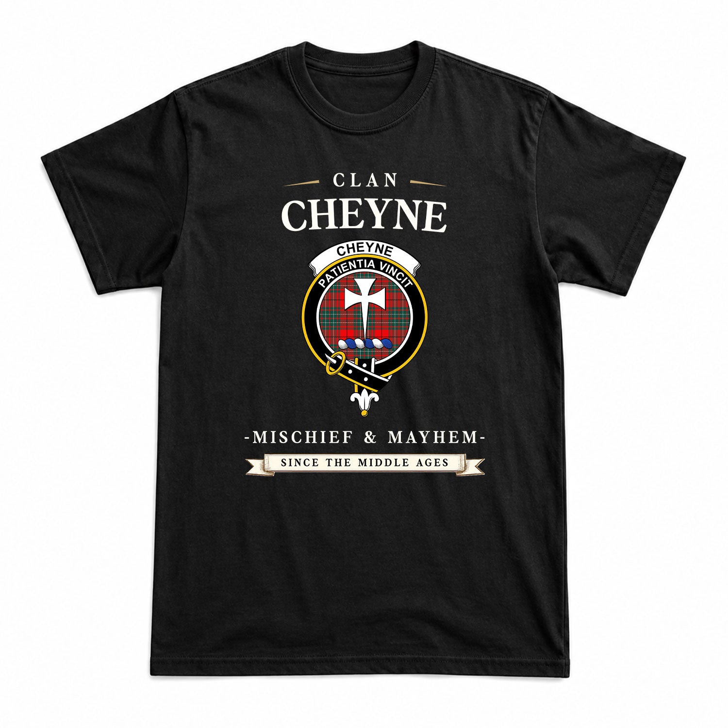 Cheyne Tartan Crest Mischief and Mayhem T-shirt