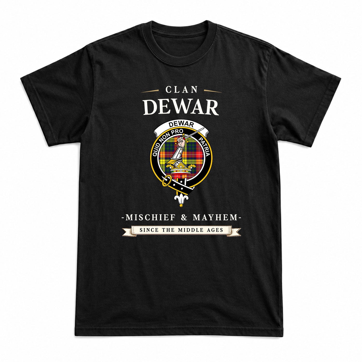 Dewar Tartan Crest Mischief and Mayhem T-shirt