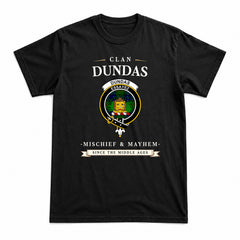 Dundas Modern Tartan Crest Mischief and Mayhem T-shirt