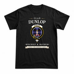 Dunlop Modern Tartan Crest Mischief and Mayhem T-shirt