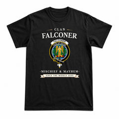 Falconer Tartan Crest Mischief and Mayhem T-shirt