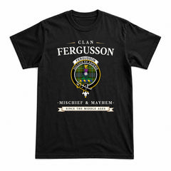 Fergusson Modern Tartan Crest Mischief and Mayhem T-shirt