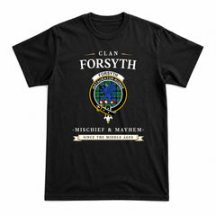 Forsyth Ancient Tartan Crest Mischief and Mayhem T-shirt