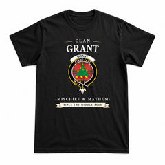 Grant Weathered  Tartan Crest Mischief and Mayhem T-shirt