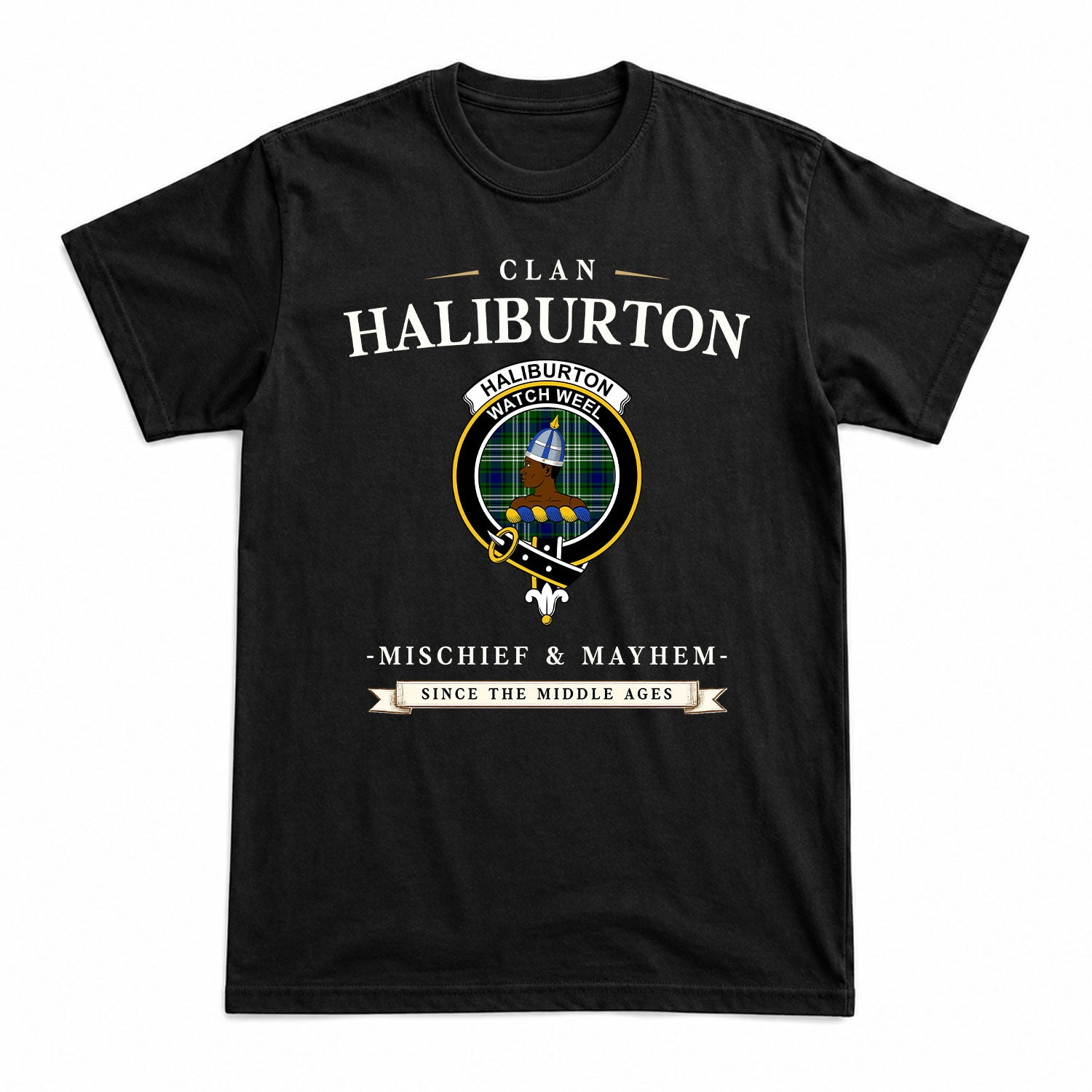 Haliburton Tartan Crest Mischief and Mayhem T-shirt