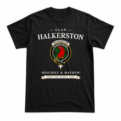 Halkerston Tartan Crest Mischief and Mayhem T-shirt