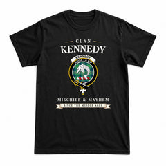 Kennedy Ancient Tartan Crest Mischief and Mayhem T-shirt