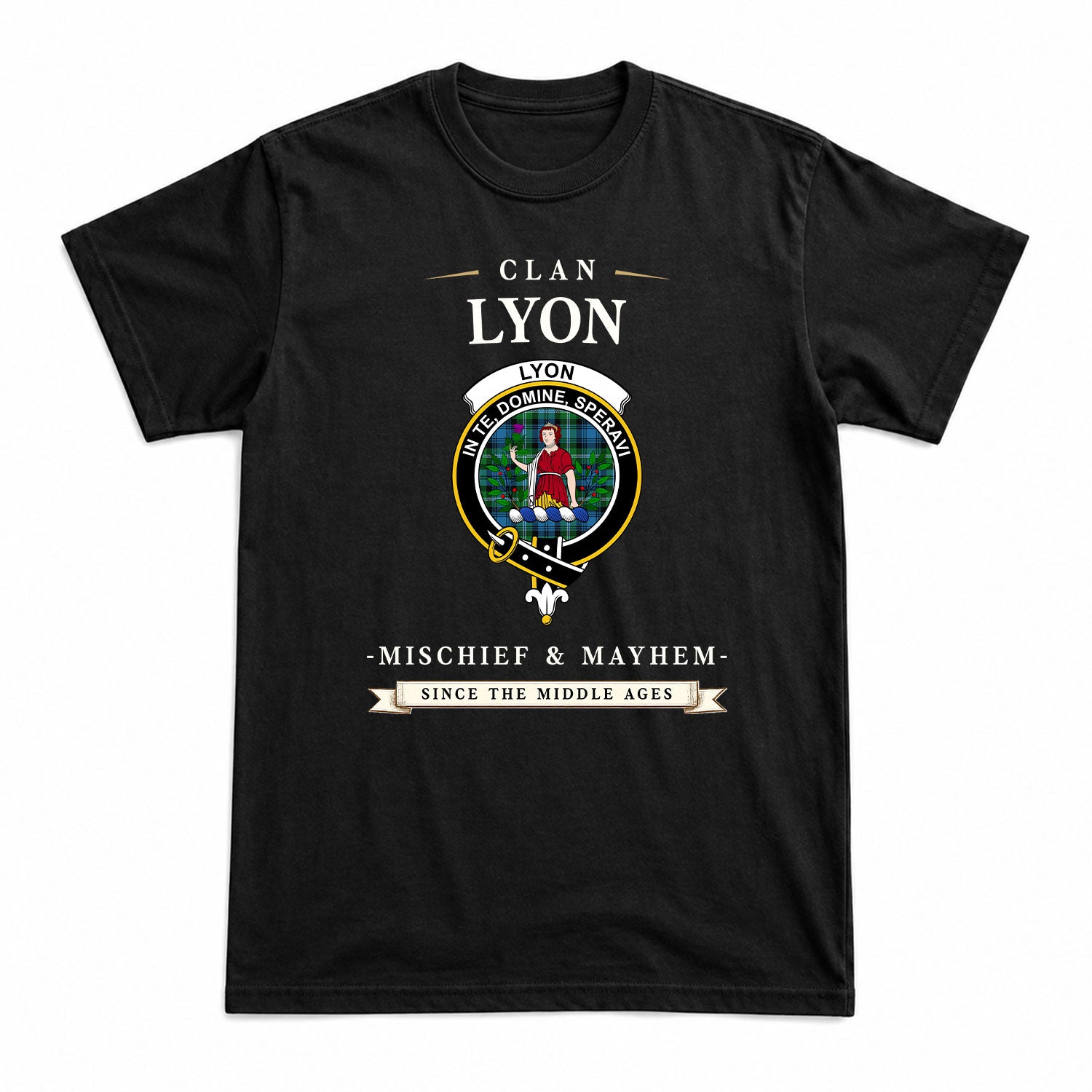 Lyon Tartan Crest Mischief and Mayhem T-shirt