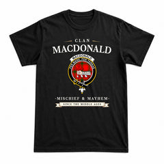 MacDonald of Sleat Tartan Crest Mischief and Mayhem T-shirt