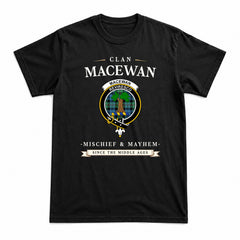 MacEwan Ancient Tartan Crest Mischief and Mayhem T-shirt
