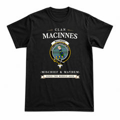MacInnes Ancient Tartan Crest Mischief and Mayhem T-shirt
