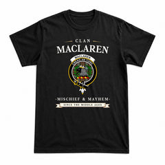 MacLaren Weathered Tartan Crest Mischief and Mayhem T-shirt