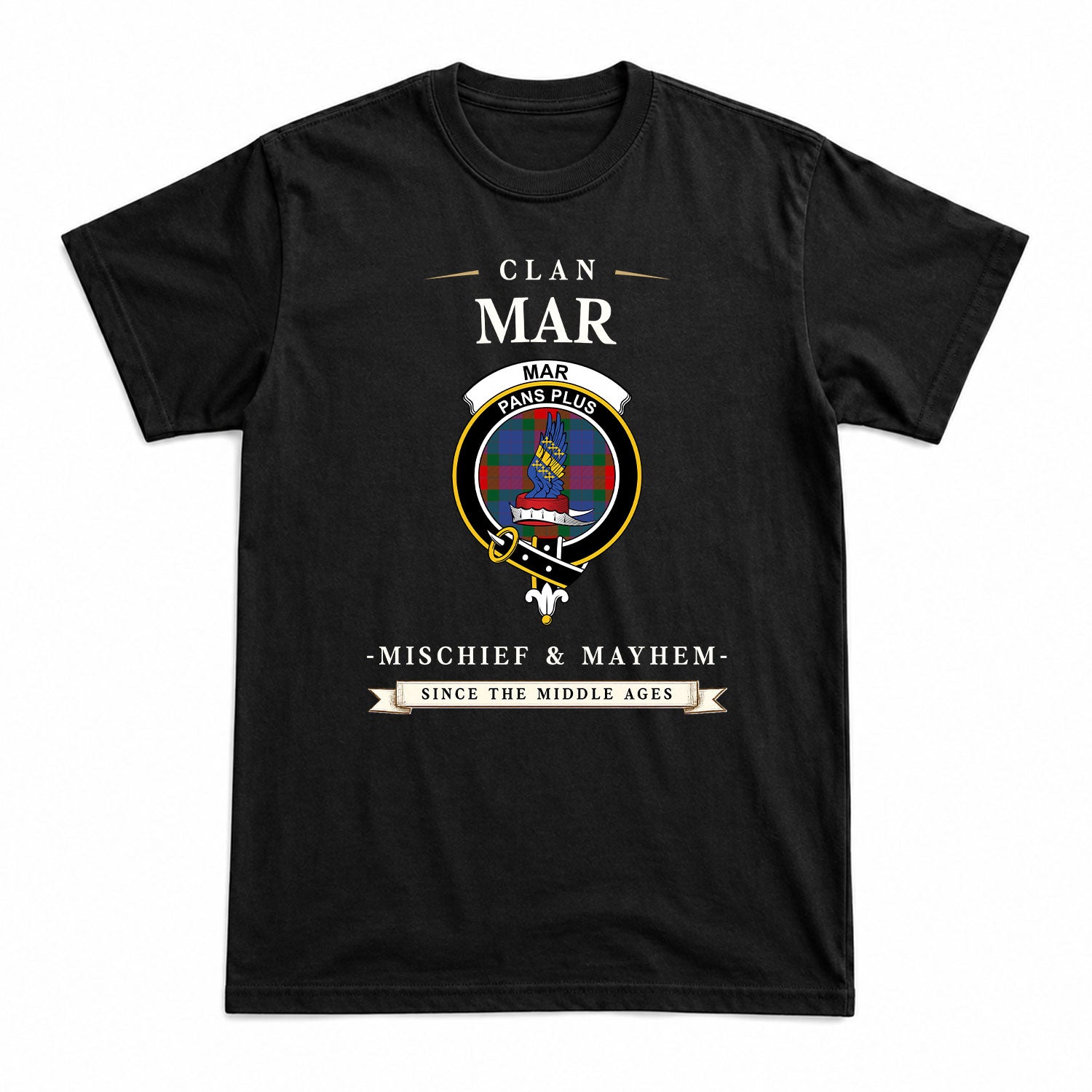 Mar Tartan Crest Mischief and Mayhem T-shirt
