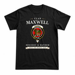 Maxwell Modern Tartan Crest Mischief and Mayhem T-shirt