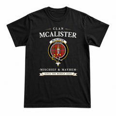 McAlister Modern Tartan Crest Mischief and Mayhem T-shirt