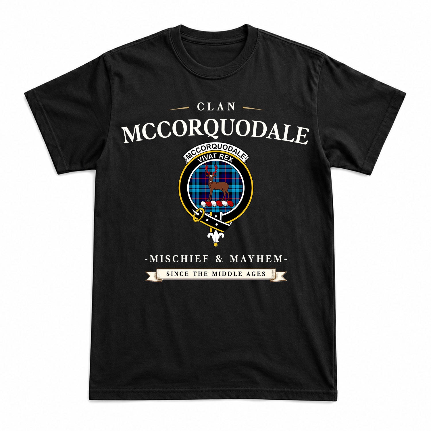 McCorquodale Tartan Crest Mischief and Mayhem T-shirt