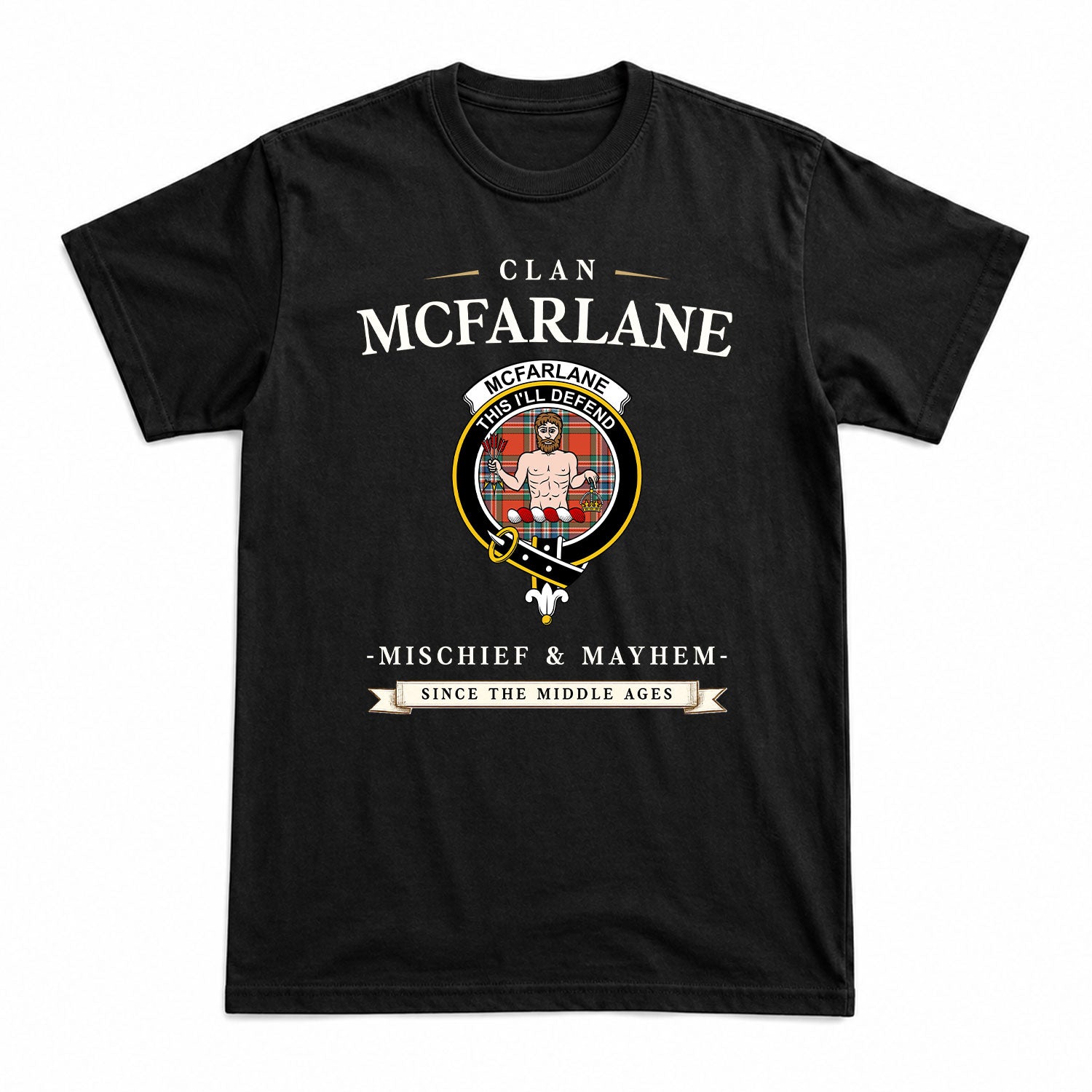 McFarlane Ancient Tartan Crest Mischief and Mayhem T-shirt