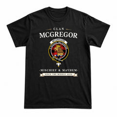 McGregor Rob Roy Modern Tartan Crest Mischief and Mayhem T-shirt