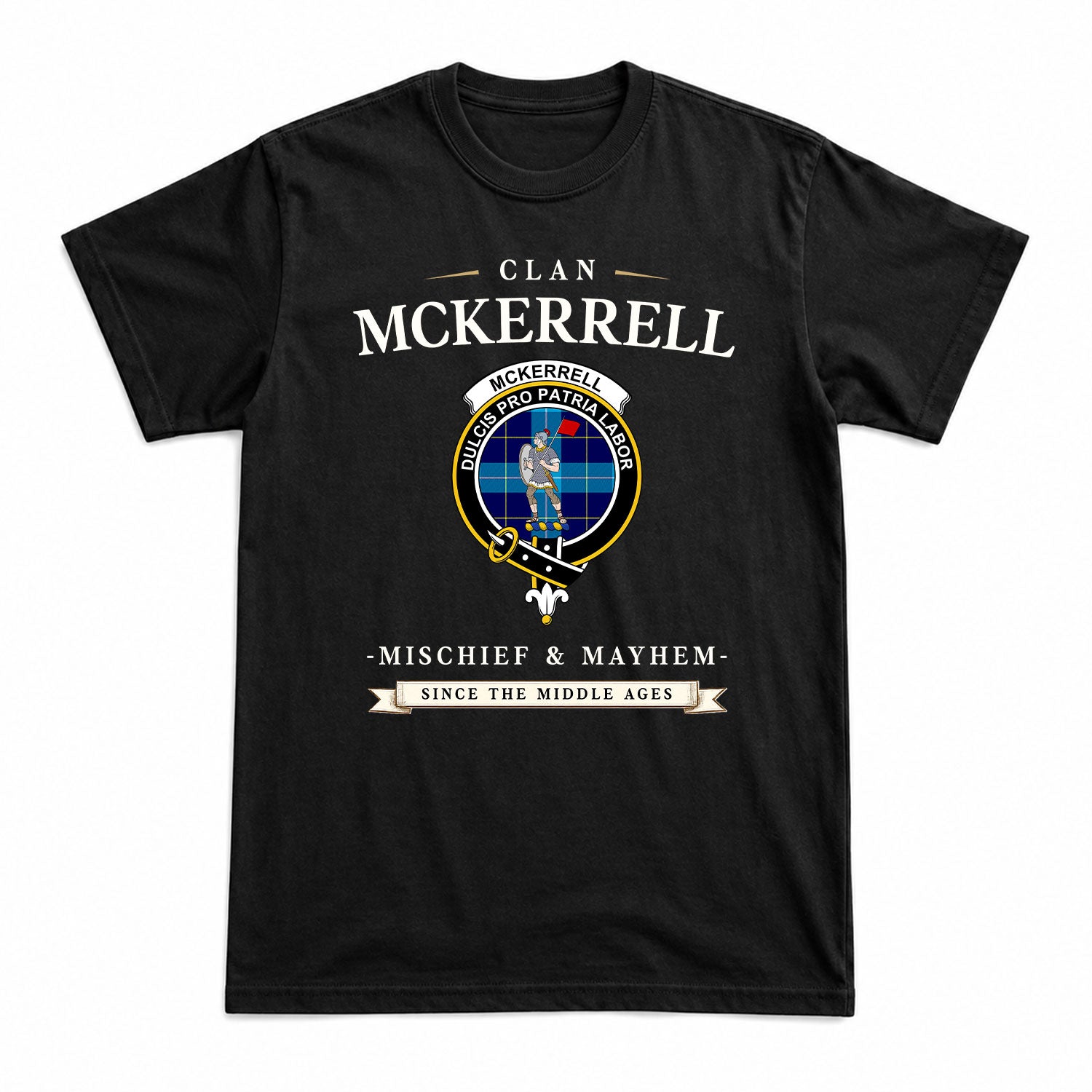 McKerrell Tartan Crest Mischief and Mayhem T-shirt