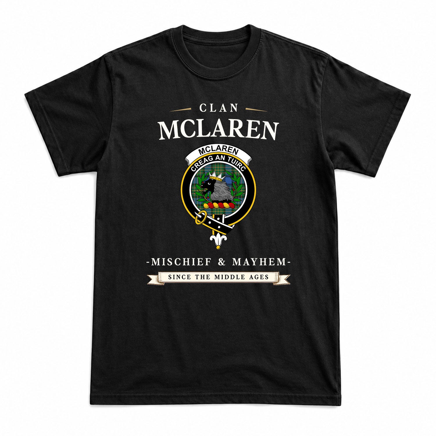 McLaren Ancient Tartan Crest Mischief and Mayhem T-shirt