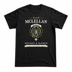 McLellan Ancient Tartan Crest Mischief and Mayhem T-shirt