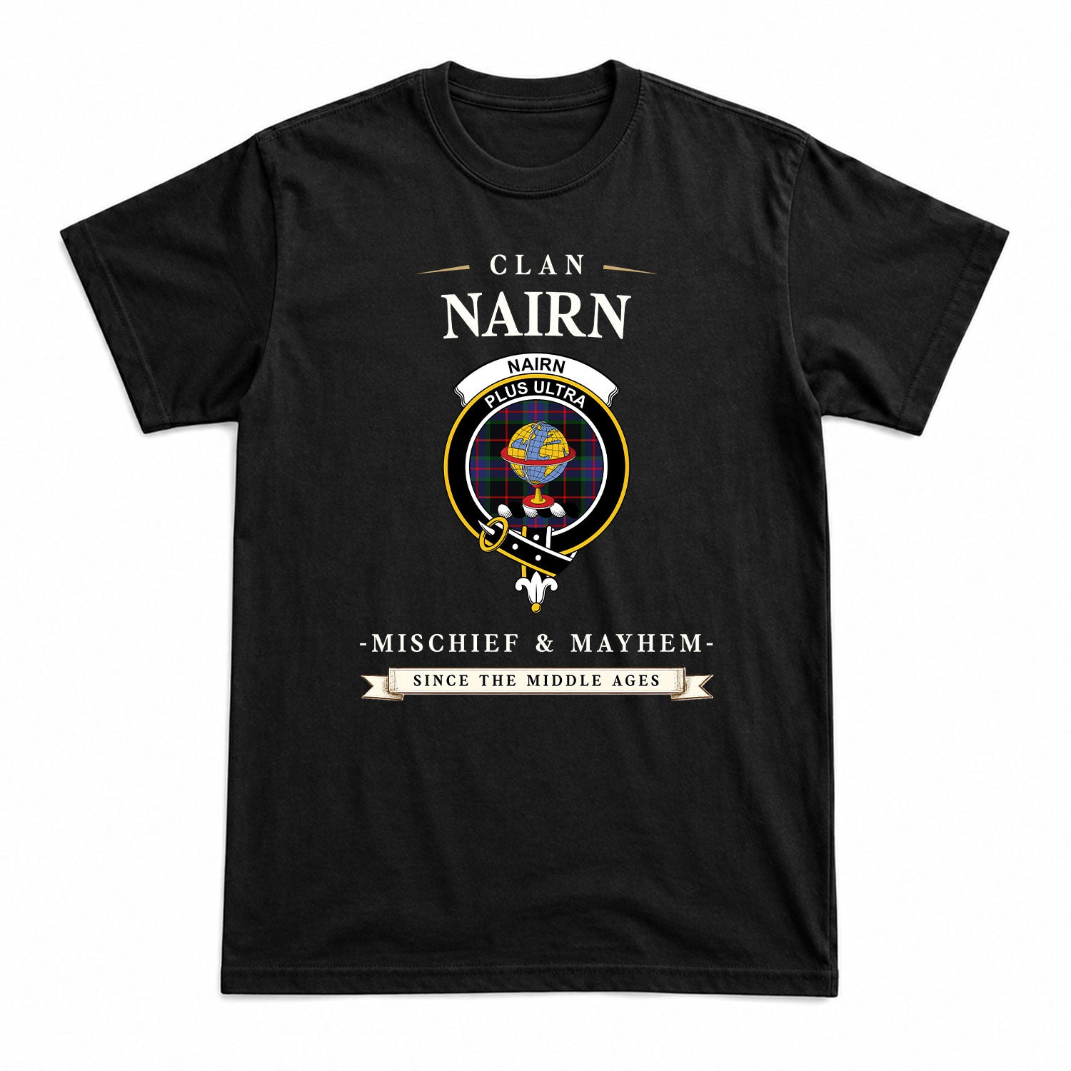 Nairn Tartan Crest Mischief and Mayhem T-shirt